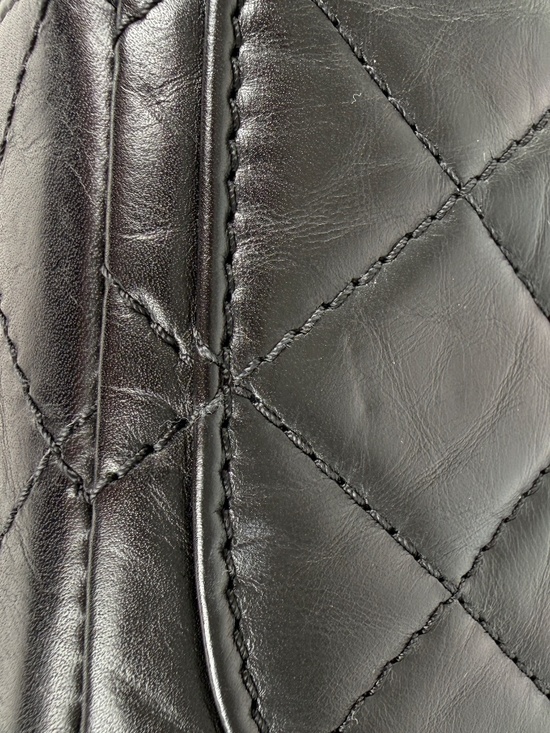 Chanel Black Quilted Aged Calfskin 2.55 Reissue Double Flap  CHANEL Black Reissue 2.55 Quilted 227 Aged Calfskin Leather Shoulder Flap Bag